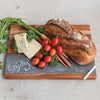 Acacia Wood &amp; Slate Serving And Cutting Board - With Bread, Veggies, Cheese