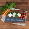 Acacia Wood &amp; Slate Serving And Cutting Board - Lifestyle Image With Cheese And Veggies