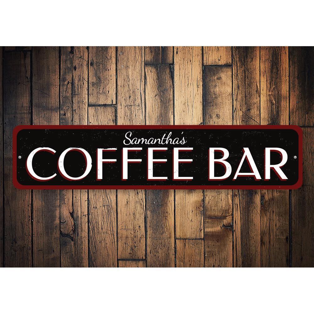 Custom Coffee Bar Sign - on wood wall