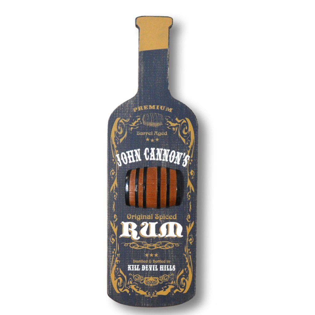 Custom Handmade Spiced Rum Bottle Sign on white background